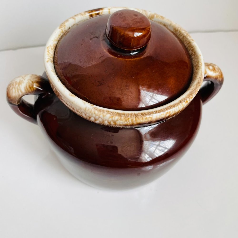 McCoy Vintage Brown Drip Glazed 341 Honey Pot/Jar w/Lid 6” Tall - Picture 4 of 6